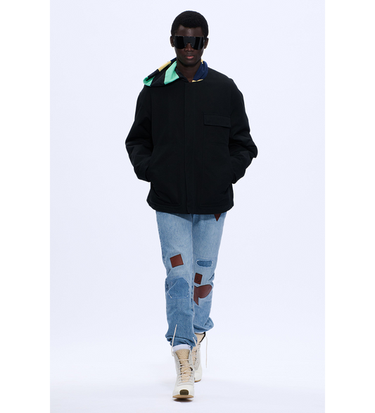 RUGBY HOOD WORK JACKET BLACK