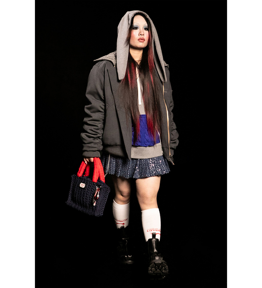 PLEATED RARA SKIRT BLUE