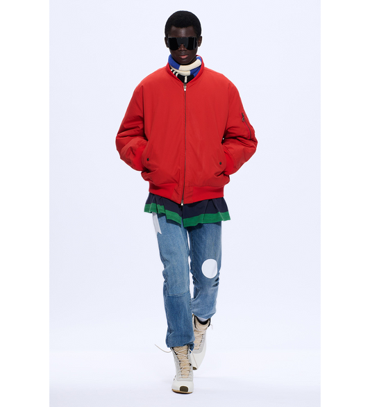 STRIPED KNIT SCARF BLUE/WHITE