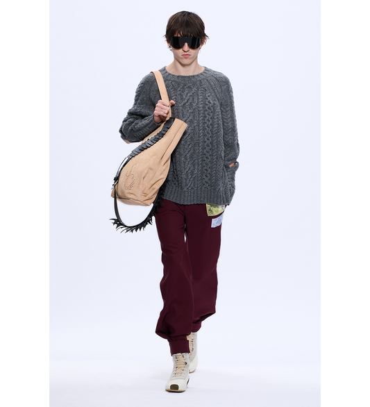 SLASHED CABLE JUMPER GREY