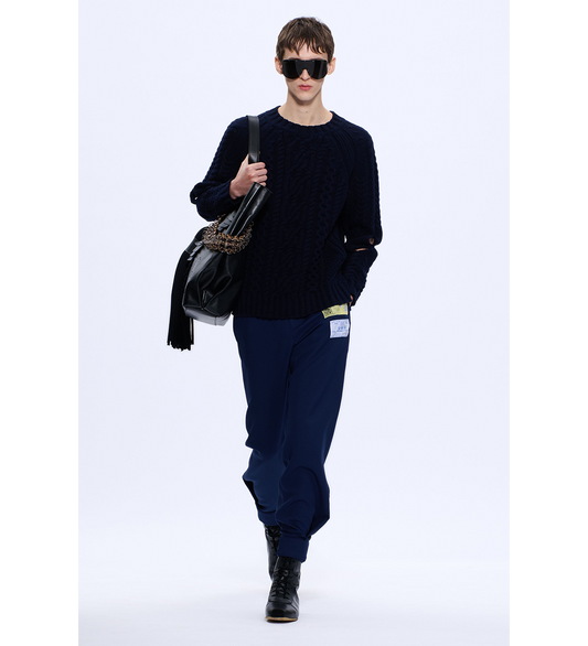 SLASHED CABLE JUMPER NAVY