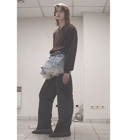 SCRUNCH DENIM SKIRT BLUE SMALL #2