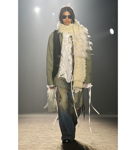 OFKE KNIT SCARF WITH FEATHERS NATURAL WHITE OFKE KNIT SCARF WITH FEATHERS NATURAL WHITE