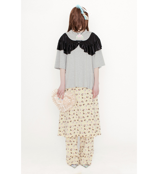 BED TIME TROUSER GIRL BABY YELLOW