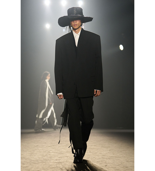 WALID HIGH COMFORT COLLARLESS JACKET BLACK