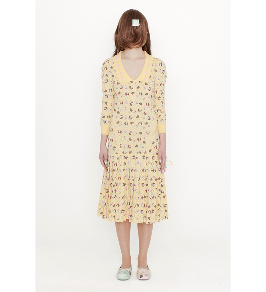 L/S AMELIA LONG DRESS GIRL BABY YELLOW