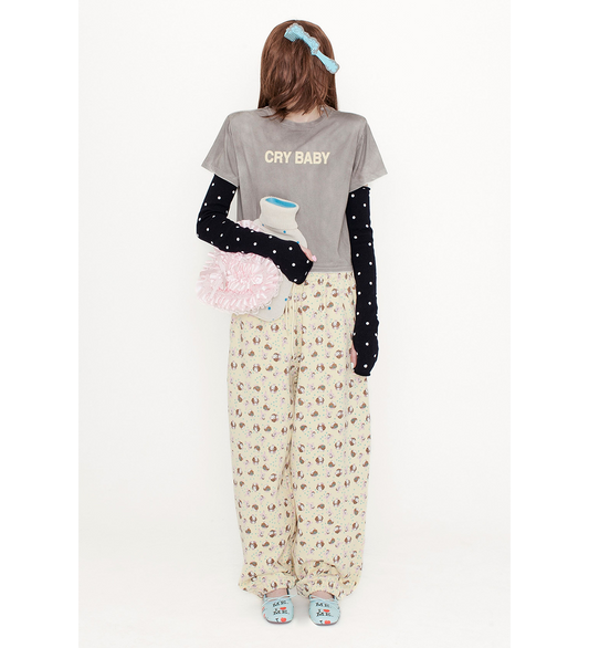 KNIT ARM WARMER WHITE POLKA DOT