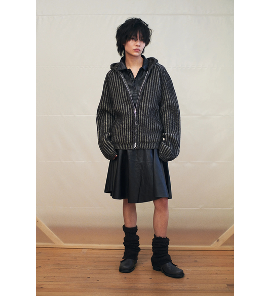 LEVEL HOOD VANISE BROWN STRIPE ISELS WOOL