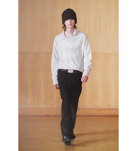 SONAR ROUNDNECK BLOSSOM ARGYLE FINE WOOL