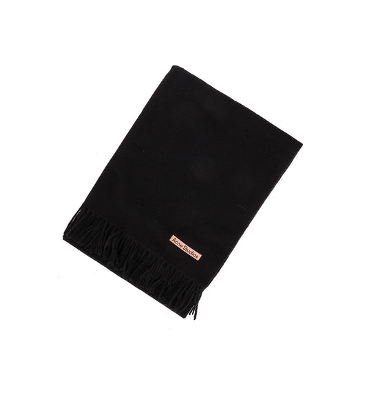 SMALL LOGO WIDE SCARF OATMEAL BLACK