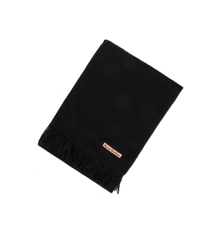 SMALL LOGO WIDE SCARF OATMEAL BLACK SMALL LOGO WIDE SCARF OATMEAL BLACK