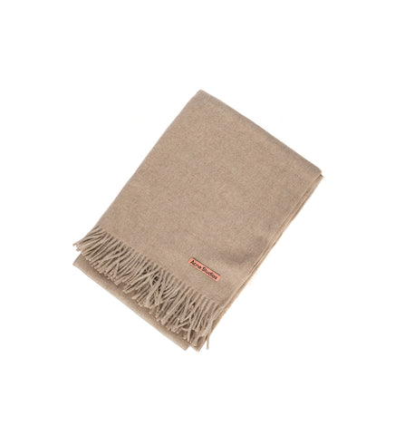 SMALL LOGO WIDE SCARF OATMEAL MELANGE SMALL LOGO WIDE SCARF OATMEAL MELANGE