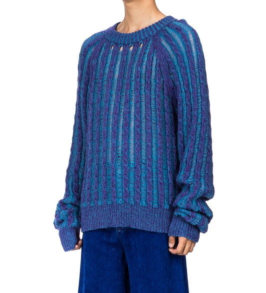 SERENITY CABLE MOHAIR JUMPER NAVY