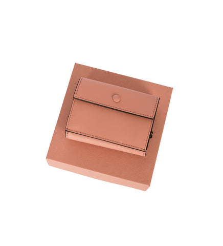 TRIFOLD LEATHER WALLET SALOMON PINK TRIFOLD LEATHER WALLET SALOMON PINK