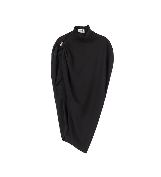 DRAPED JERSEY TOP WITH COCKRING DETAIL