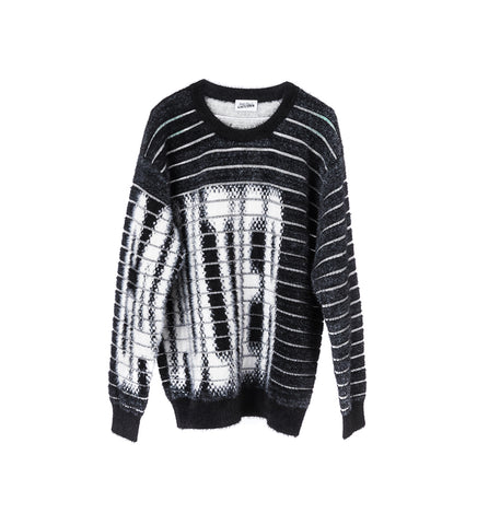 HAIRY STRIPED GAULTIER OVERSIZED SWATER BLACK/WHITE HAIRY STRIPED GAULTIER OVERSIZED SWATER BLACK/WHITE