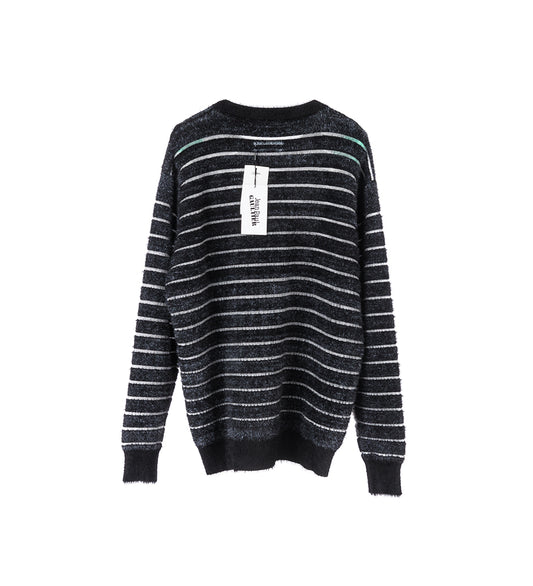 HAIRY STRIPED GAULTIER OVERSIZED SWATER BLACK/WHITE