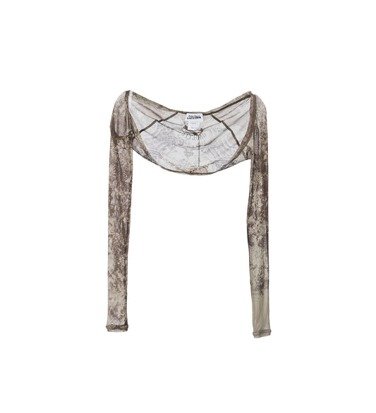 THE MEDAILLON MESH SLEEVES BEIGE/TAUPE