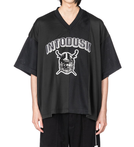 SS V NECK MESH TEE BLACK