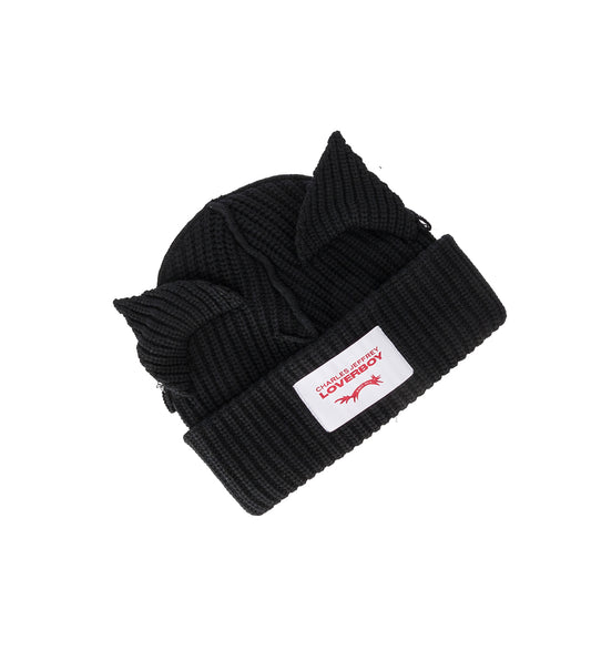 SUPERSIZED CHUNKY EARS BEANIE BLACK