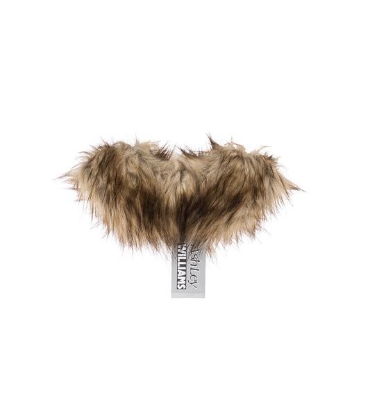 HALI COLLAR BROWN FAUX WOLF FUR