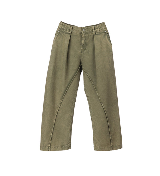 TWISTED SEAM TROUSERS OLIVE