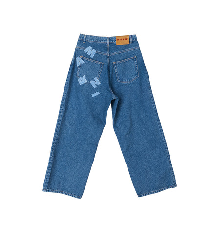 LOGO PATCH DENIM PANTS BLUE LOGO PATCH DENIM PANTS BLUE