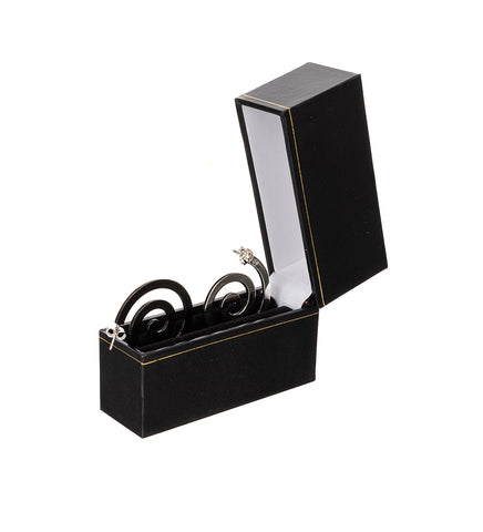 SWIRL HOOPS SILVER/BLACK SWIRL HOOPS SILVER/BLACK