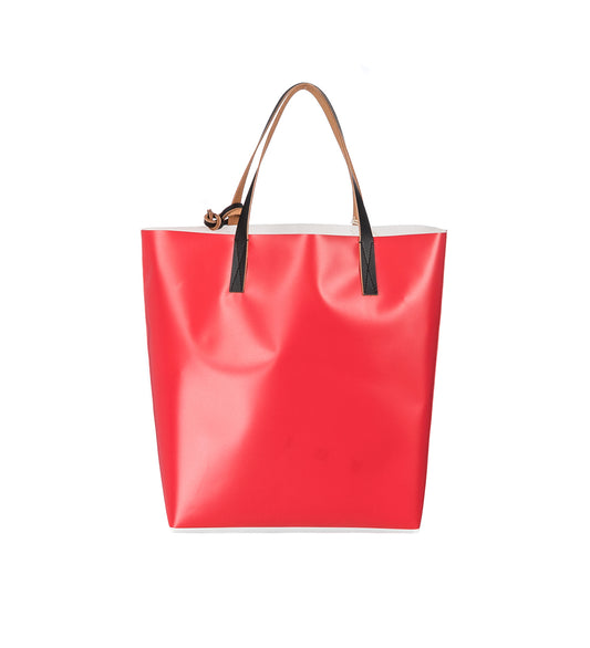ANIMAL PRINT TOTE BAG RED/WHITE