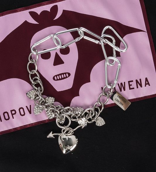 LOTS OF LOVE CARABINER NECKLACE SILVER