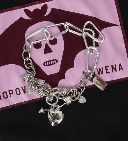 LOTS OF LOVE CARABINER NECKLACE SILVER LOTS OF LOVE CARABINER NECKLACE SILVER