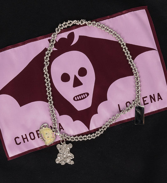 I LOVE TEDDY CHOKER NECKLACE MULTI