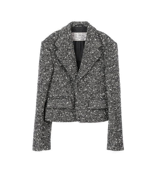 JUMANI BONDED TEXTURED TWEED BLACK/WHITE