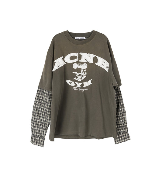 EXFORD U LS GYM BRO CHECK VINTAGE GREEN