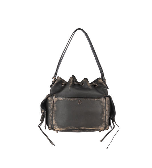 MULTIPOCKET BUCKET VINTAGE DARK BROWN/BEIGE