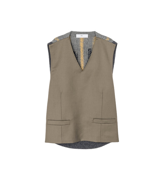 WOOL MOHAIR VEST KHAKI
