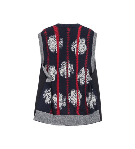 WOOL MOHAIR VEST NAVY WOOL MOHAIR VEST NAVY