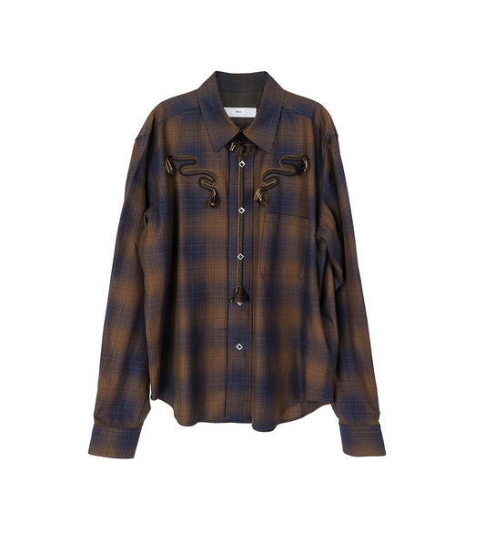 OMBRE CHECK SHIRT BROWN