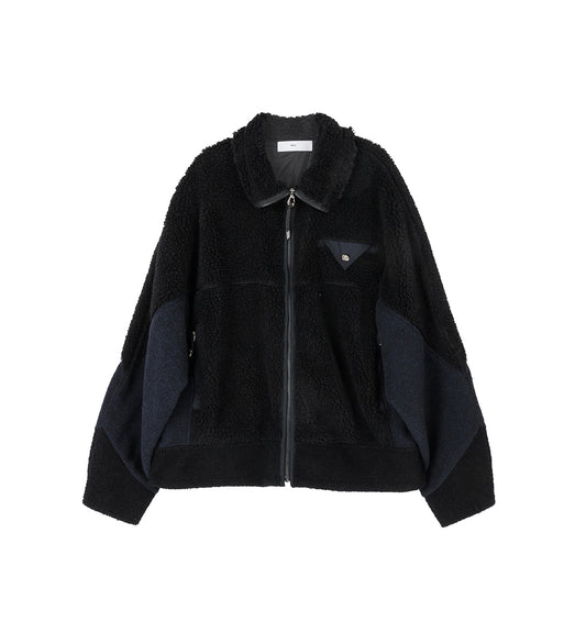 WOOL JERSEY BLOUSON BLACK