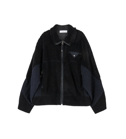 WOOL JERSEY BLOUSON BLACK WOOL JERSEY BLOUSON BLACK