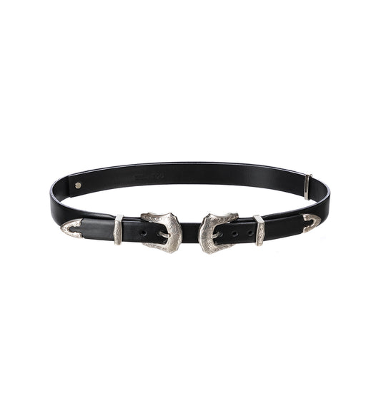DOUBLE BUCKLE BELT BLACK