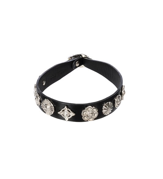DOUBLE LEATHER BANGLE BLACK