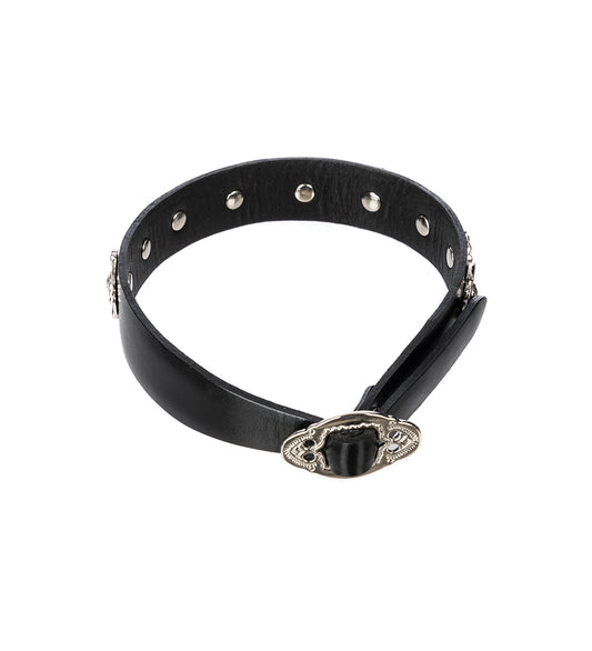 DOUBLE LEATHER BANGLE BLACK
