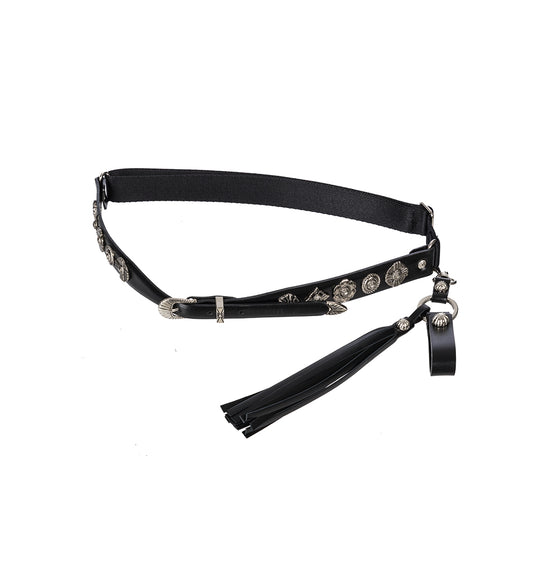 TASSEL KEY RING BELT BLACK