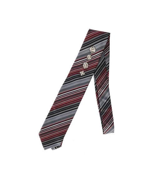 METAL CONCHO TIE LIGHT GRAY