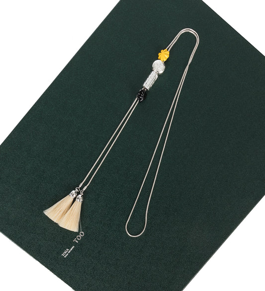 METAL LOOP TIE SMALL WHITE