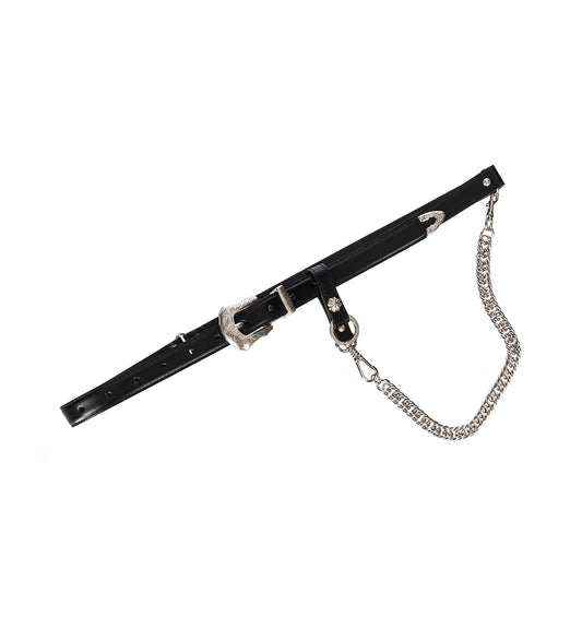 CHAIN KEY RING BELT BLACK