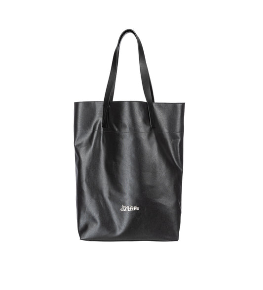 COATED CANVAS BAG PRINTED WOOD BLACK/BROWN