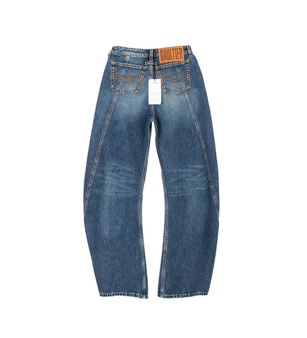 LOW WAISTED JEAN WITH STRAP DETAIL ON THE FRONT VINTAGEBLUE LOW WAISTED JEAN WITH STRAP DETAIL ON THE FRONT VINTAGEBLUE