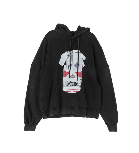 HOODIE ANTISOCIAL FLAVOR RED WASHED BLACK